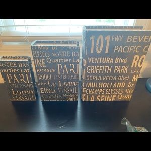 Set of three decor boxes